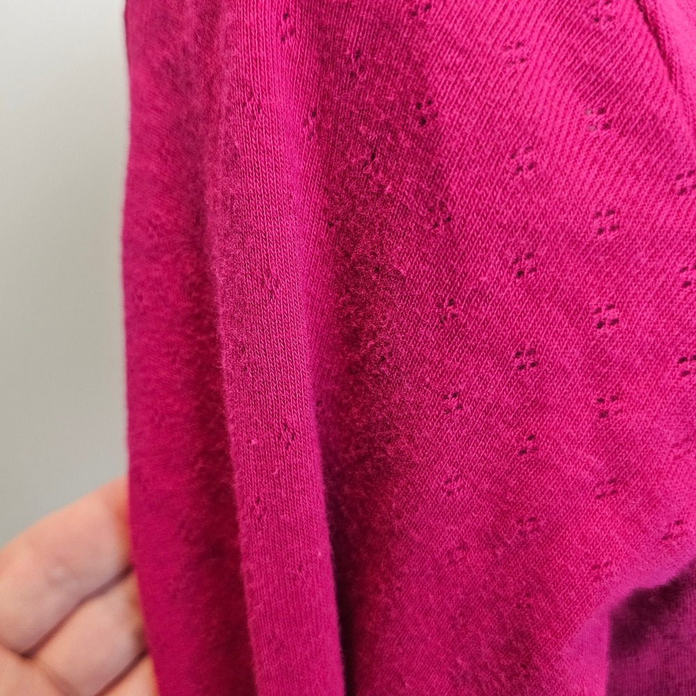 Savage X Fenty Pink Fuchsia Cotton Jersey Knit Long Sleeve Crop Top Size Small - Picture 8 of 10